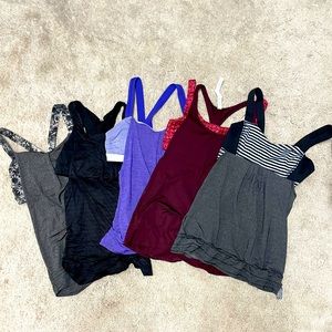5 size 6 Lululemon tops - bra w connected tank style